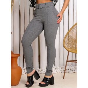 Calça Feminina Skinny Malha Crepe com Cinto